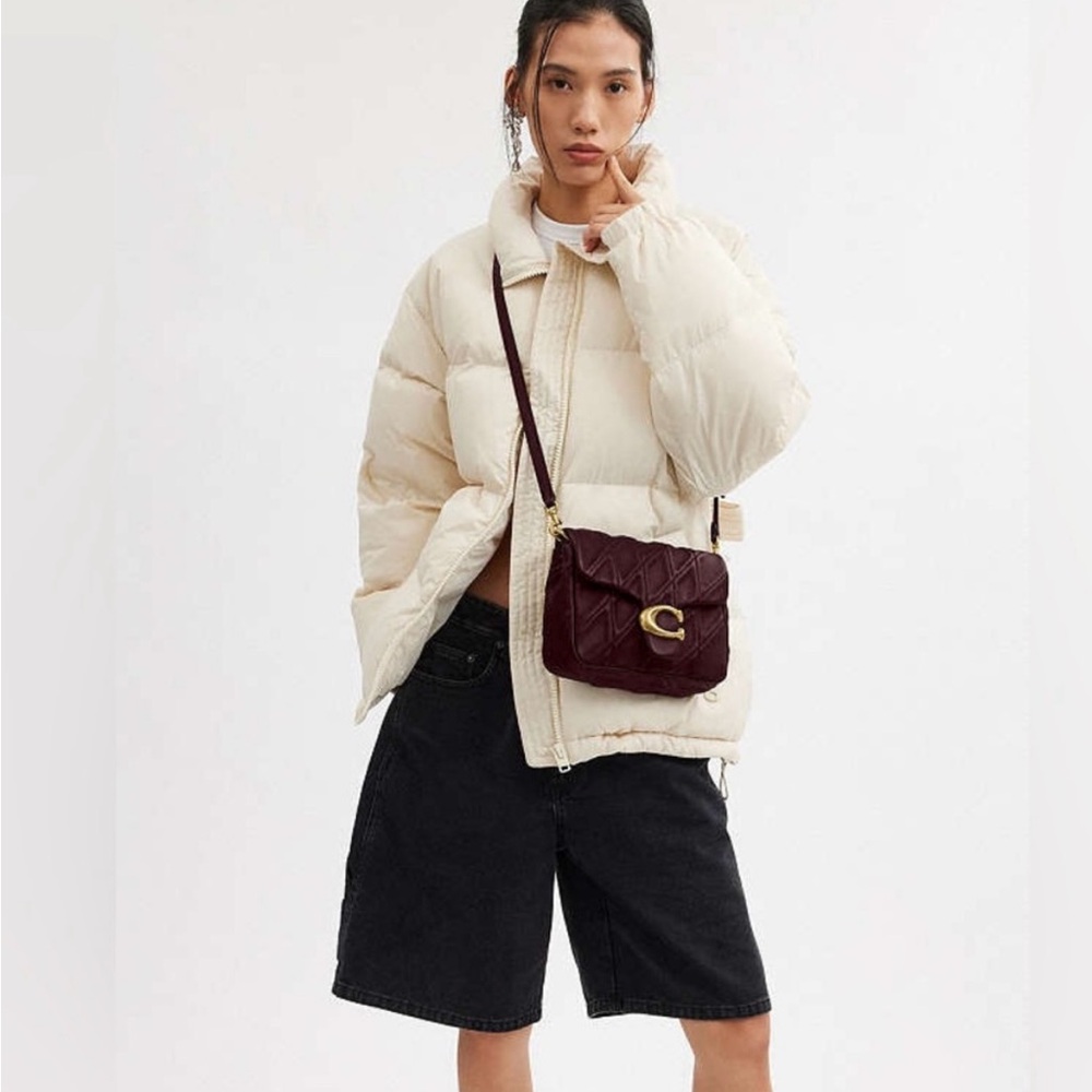 Coach Quilted Leather Tabby 17 Shoulder Bag - Burgundy - Picture 12 of 12